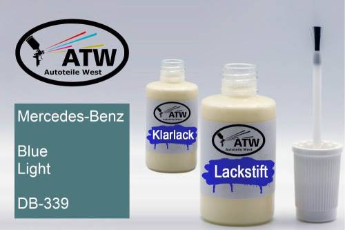 Mercedes-Benz, Blue Light, DB-339: 20ml Lackstift + 20ml Klarlack - Set, von ATW Autoteile West.